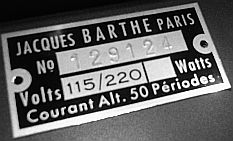 plaque Barthe 7940